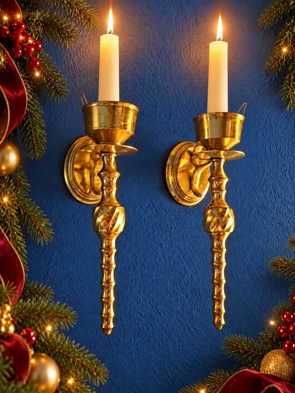 Vintage 60s Brass Wall Sconces